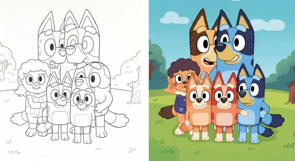 Free Printable Bluey Coloring Pages
