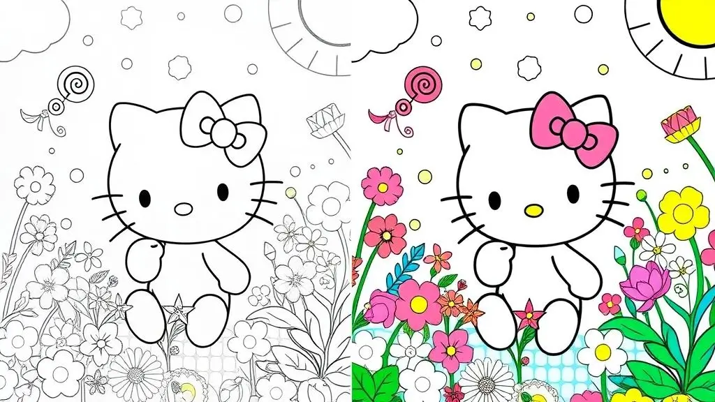 hello kitty coloring pages free printable pdf